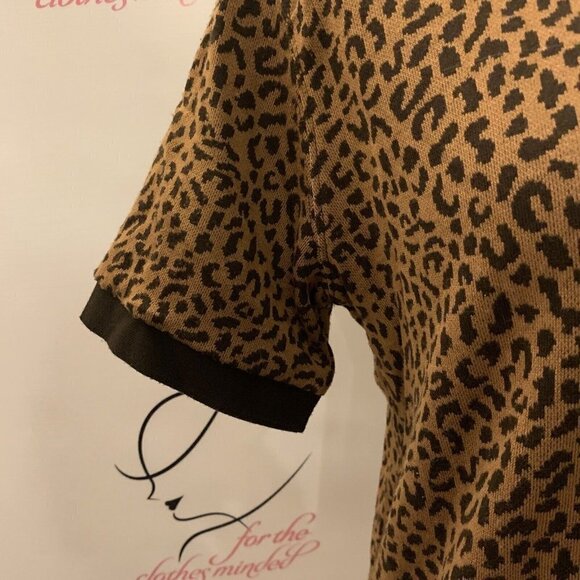Eccobay.  Size Small.  Animal Print Stretch Pullover Sweater with Bindings.  B12 - Picture 3 of 7